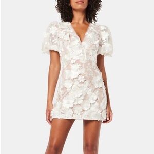 Elliatt Zayla Mini Dress in Ivory & Nude